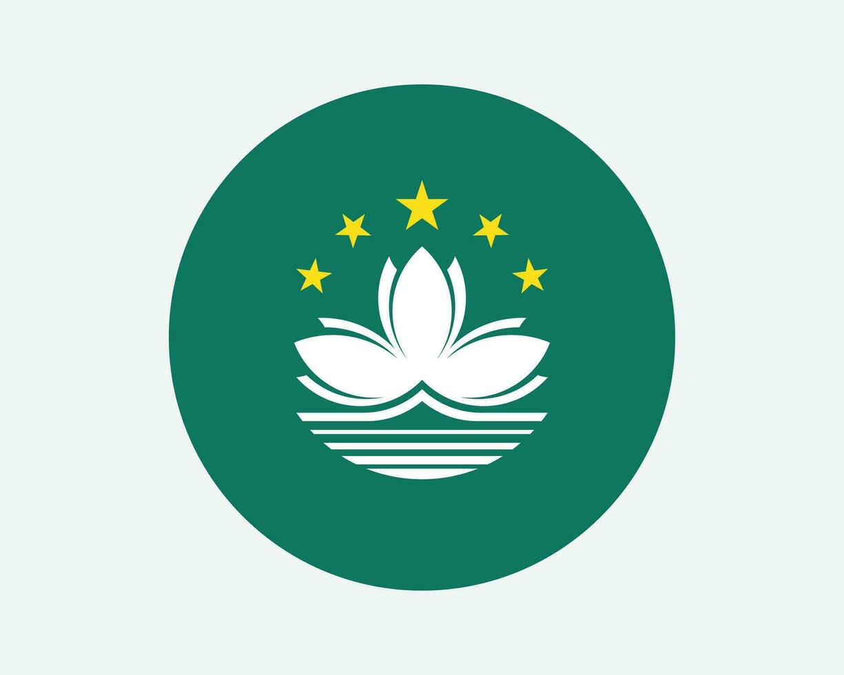 macau volta país bandeira. Macau círculo nacional bandeira. macaense circular forma botão bandeira. eps vetor ilustração.