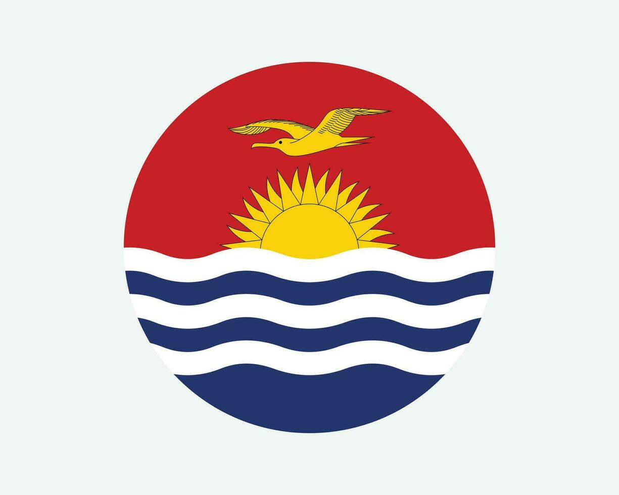 Kiribati volta país bandeira. Kiribati círculo nacional bandeira. república do Kiribati circular forma botão bandeira. eps vetor ilustração.