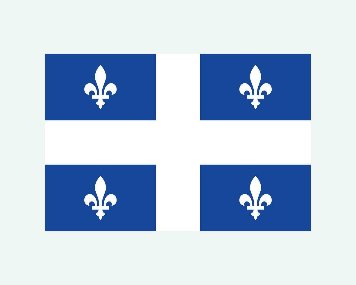quebec Canadá província bandeira. bandeira do controle de qualidade, ca isolado em branco fundo. canadense província eps vetor ilustração.