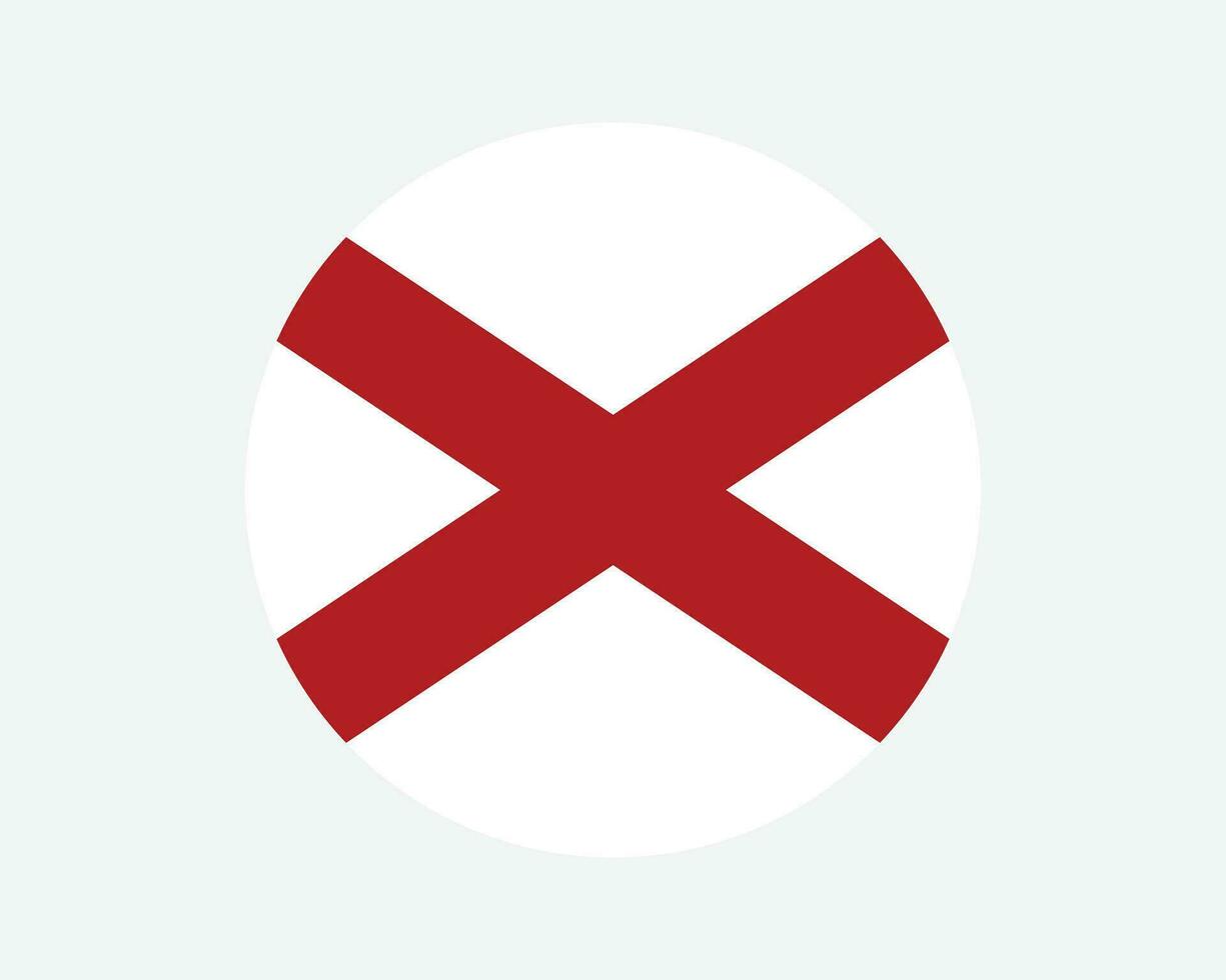 Alabama EUA volta Estado bandeira. al, nos círculo bandeira. Estado do Alabama, Unidos estados do América circular forma botão bandeira. eps vetor ilustração.