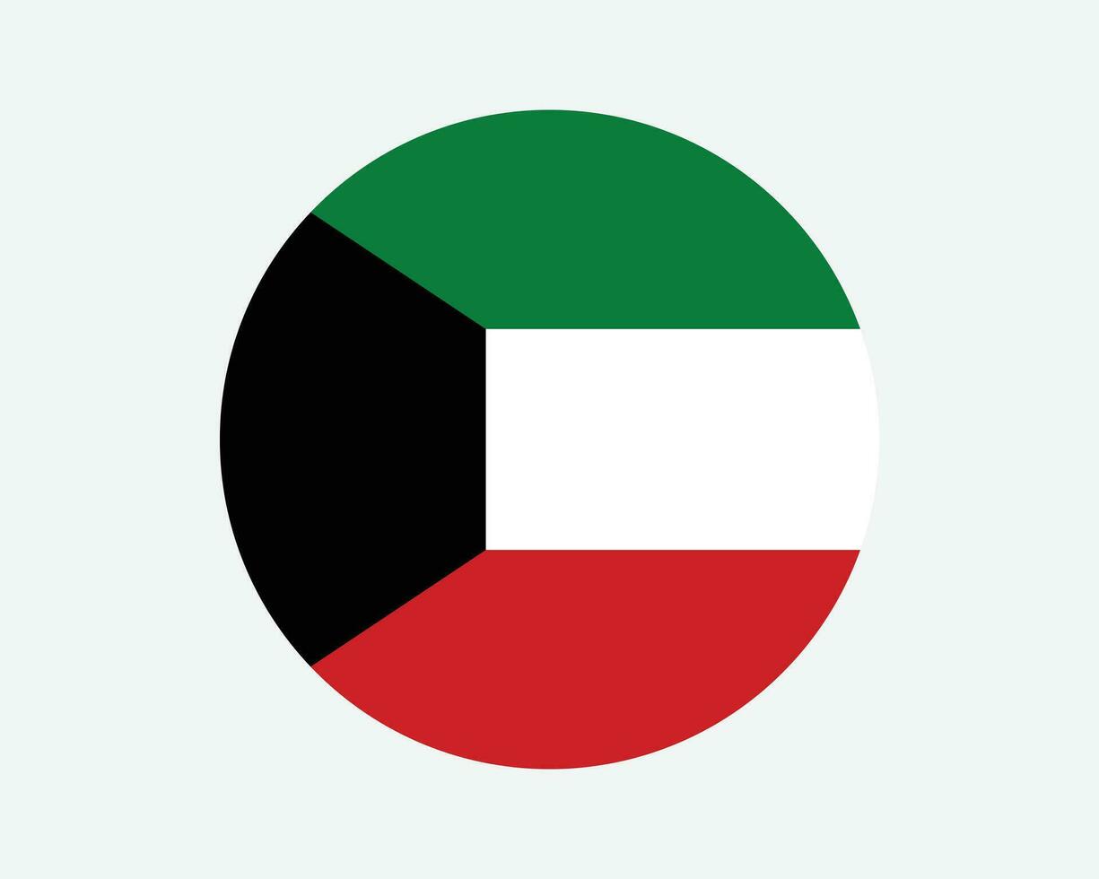 Kuwait volta país bandeira. kuwaiti círculo nacional bandeira. Estado do Kuwait circular forma botão bandeira. eps vetor ilustração.