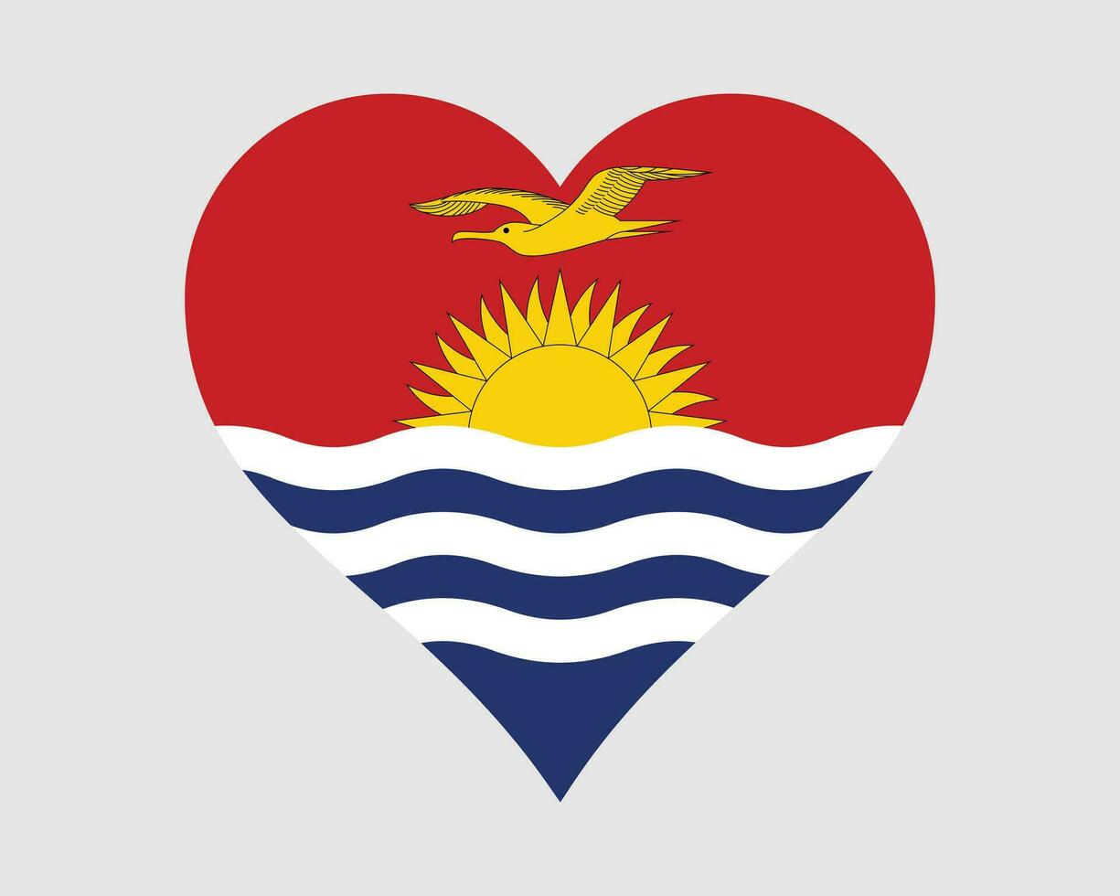 Kiribati coração bandeira. i-kiribati amor forma país nação nacional bandeira. república do Kiribati bandeira ícone placa símbolo. eps vetor ilustração.