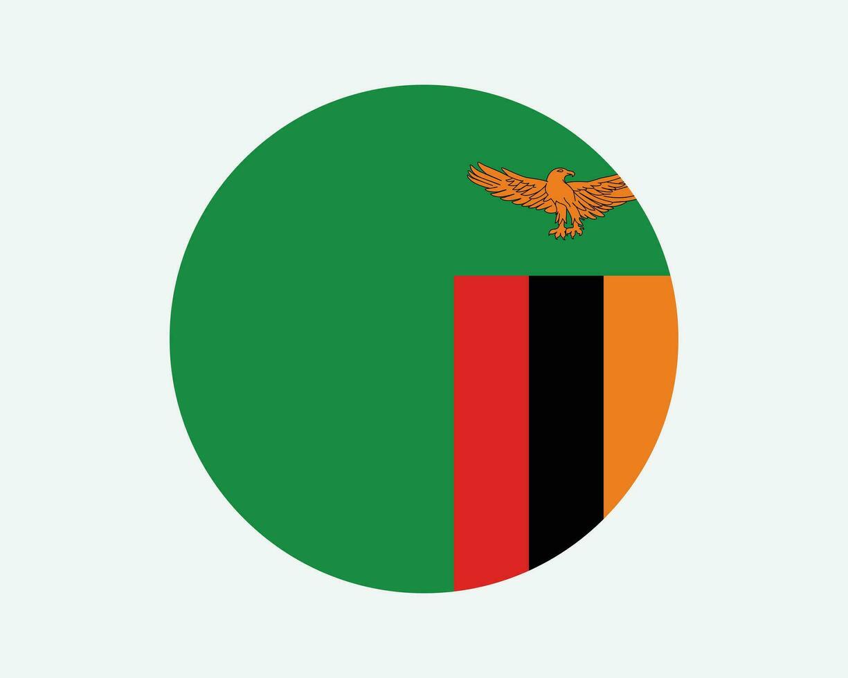 Zâmbia volta país bandeira. zambiano círculo nacional bandeira. república do Zâmbia circular forma botão bandeira. eps vetor ilustração.