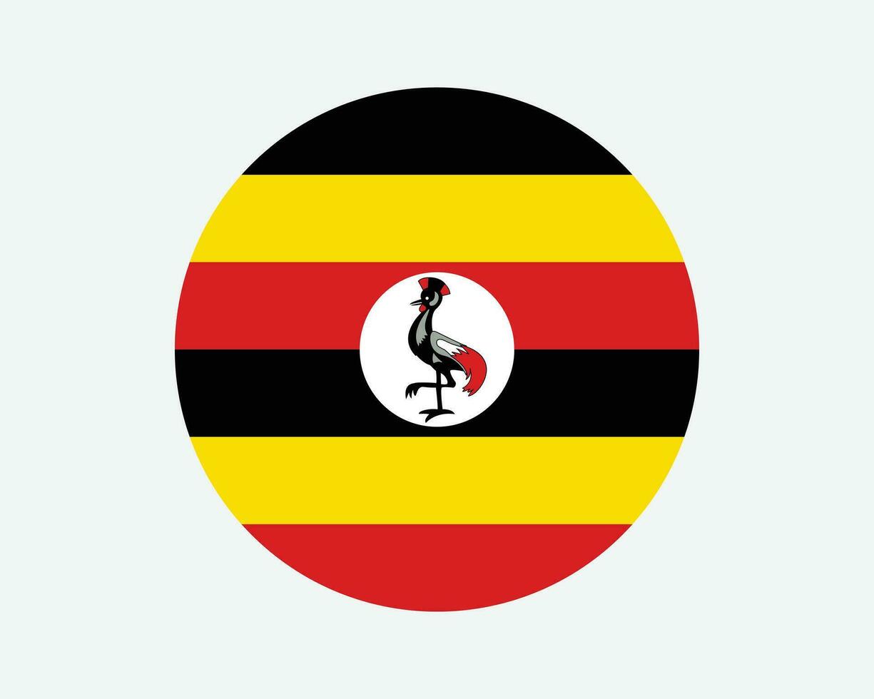 Uganda volta país bandeira. ugandense círculo nacional bandeira. república do Uganda circular forma botão bandeira. eps vetor ilustração.