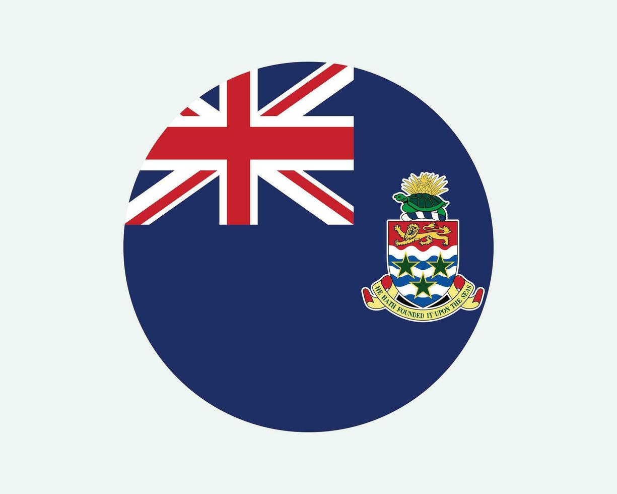 caimão ilhas volta bandeira. caimão ilhas círculo bandeira. britânico no exterior território circular forma botão bandeira. eps vetor ilustração.