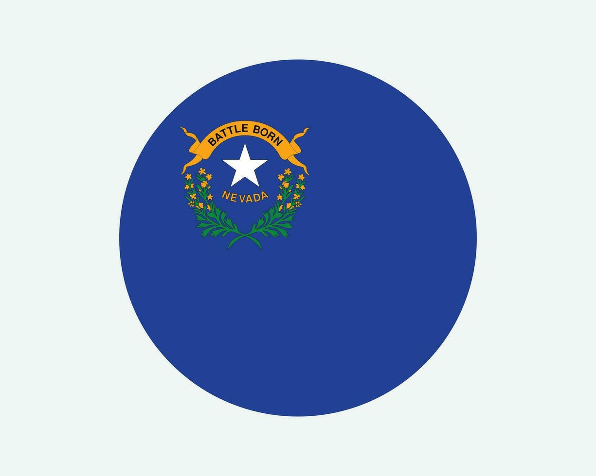 nevada EUA volta Estado bandeira. nv, nos círculo bandeira. Estado do Nevada, Unidos estados do América circular forma botão bandeira. eps vetor ilustração.