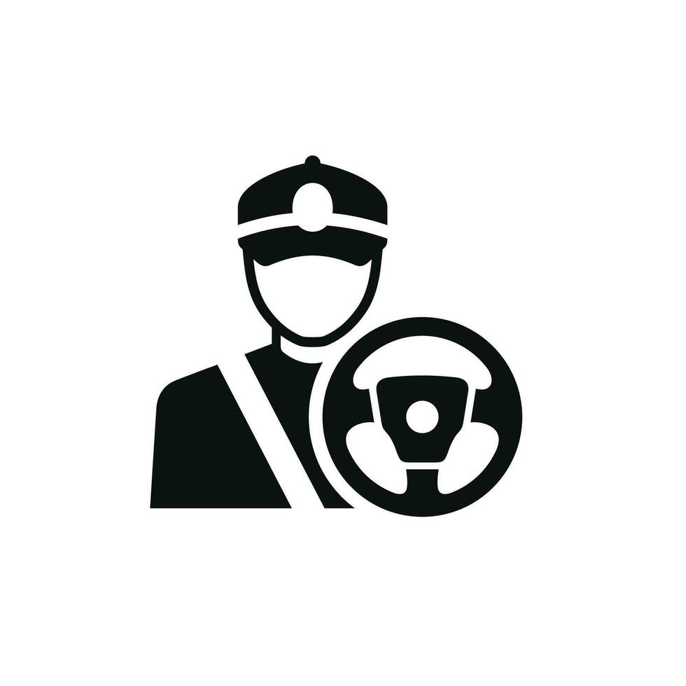 motorista ícone isolado em branco fundo vetor