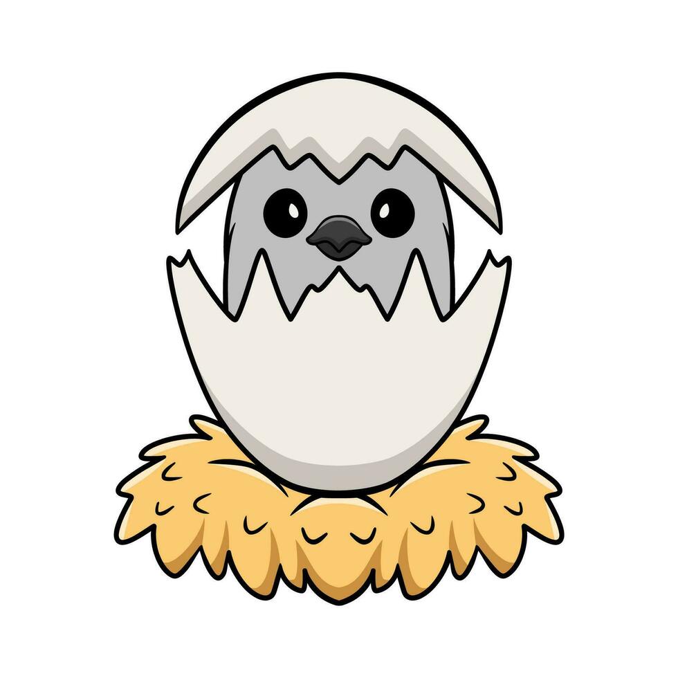 fofa norte Pássaro mimo desenho animado dentro a partir de ovo vetor