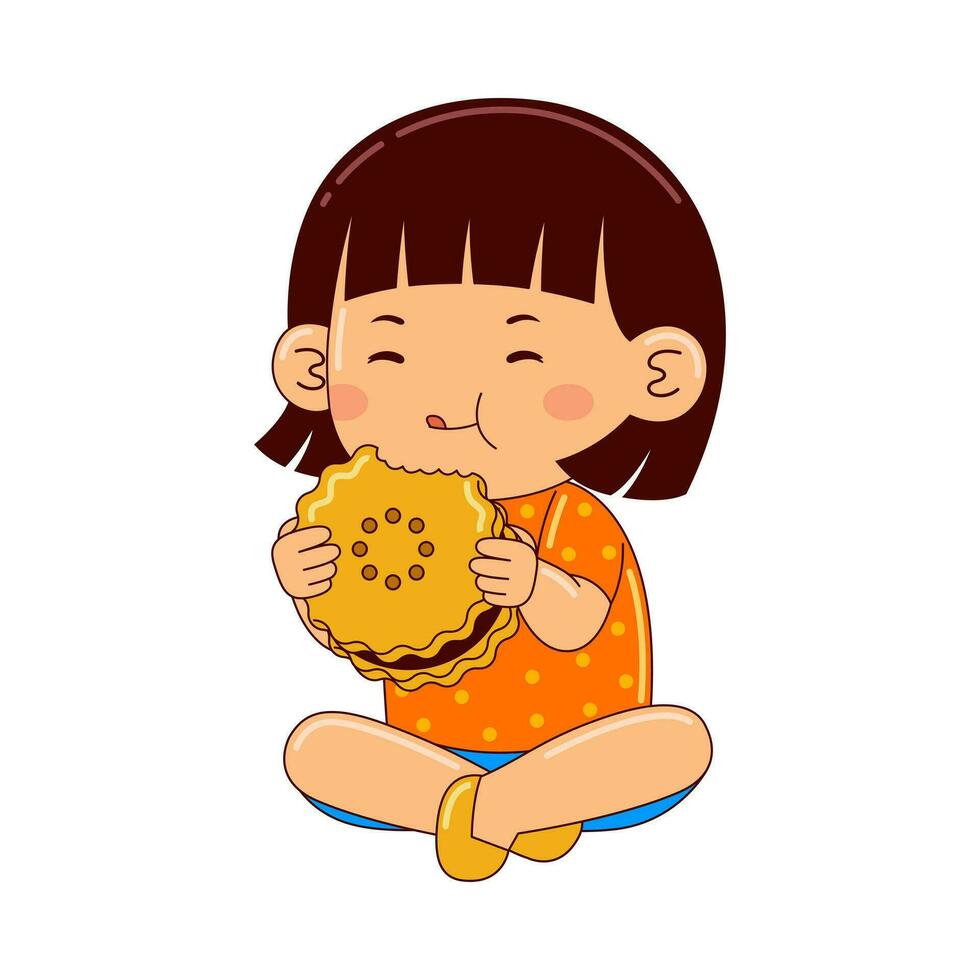 crianças comendo Comida vetor ilustração