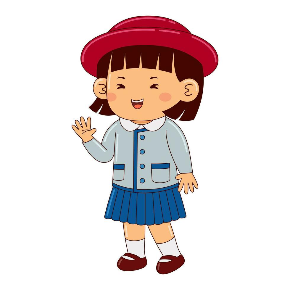 crianças vestem Japão escola uniforme vetor