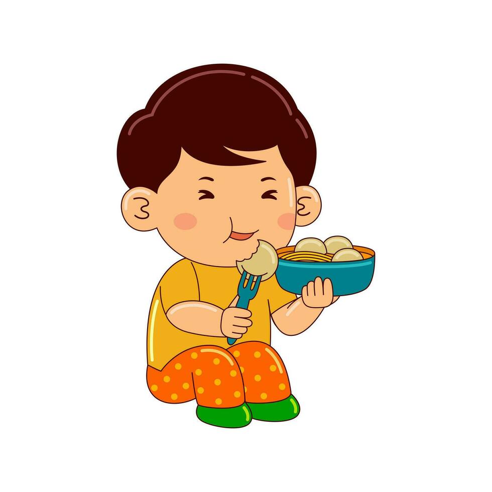 crianças comendo Comida vetor ilustração