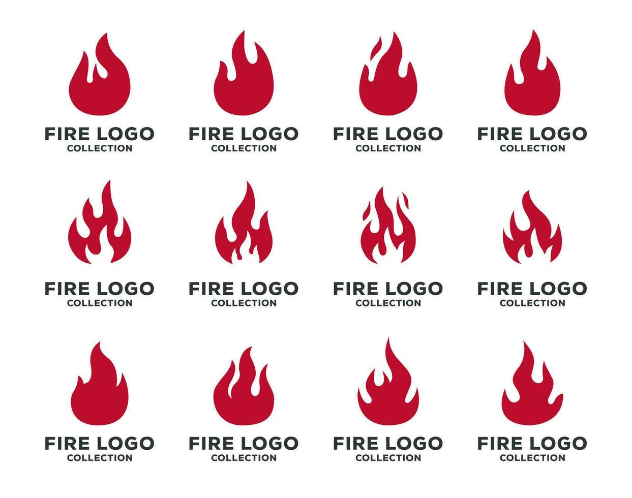 fogo logotipo coleção, conjunto do vários chama símbolos. adequado para usar Como Comida o negócio logotipos tal Como churrasco, grade, quente e outros. vetor