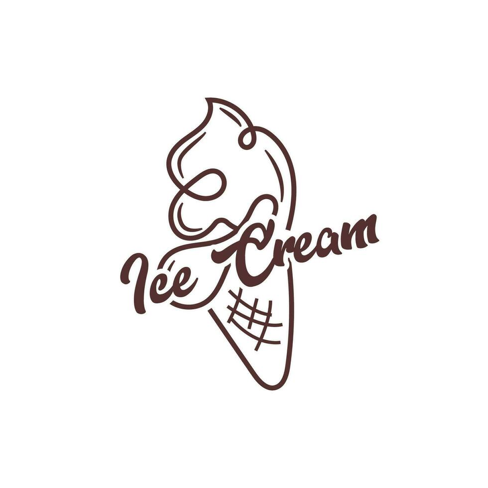 gelo creme logotipo, vetor fresco doce suave frio comida, simples minimalista inspiração Projeto