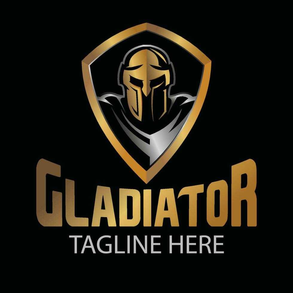 logotipo de mascote gladiador vetor