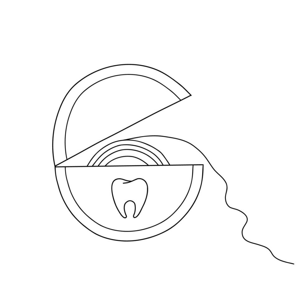 dental fio dental esboço esboço. vetor rabisco ilustração isolado em branco fundo.