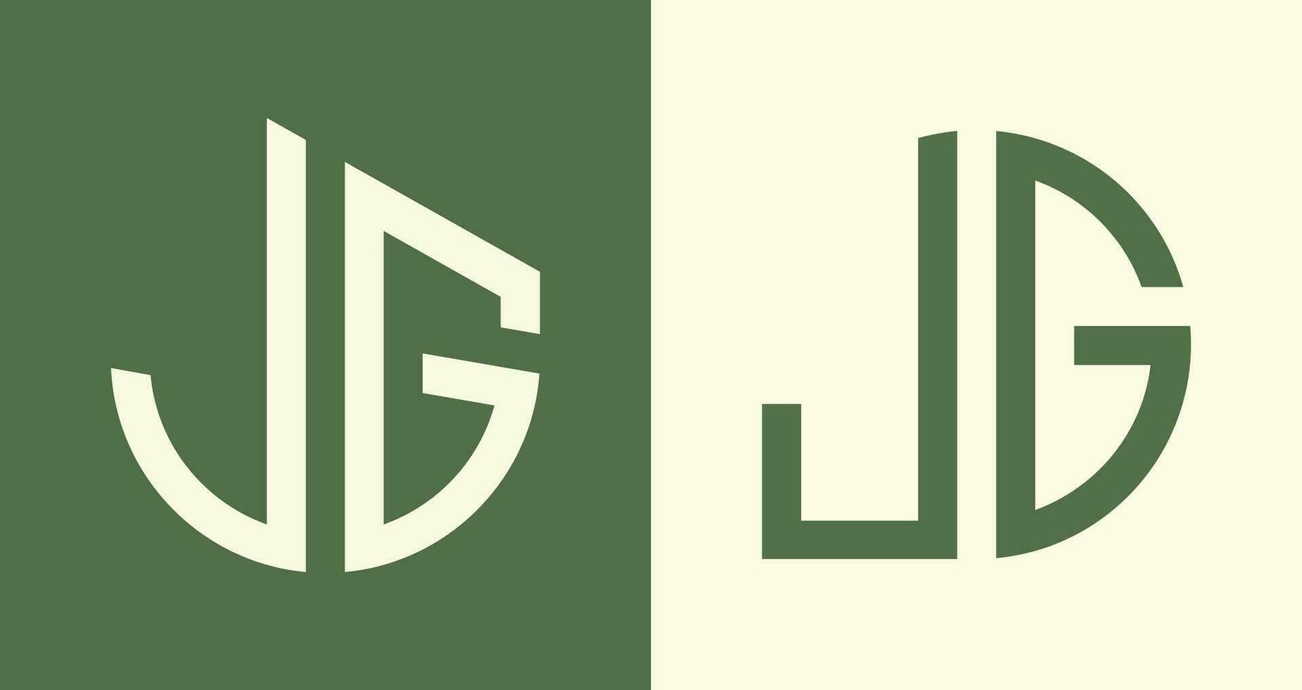 criativo simples inicial cartas jg logotipo desenhos pacote. vetor