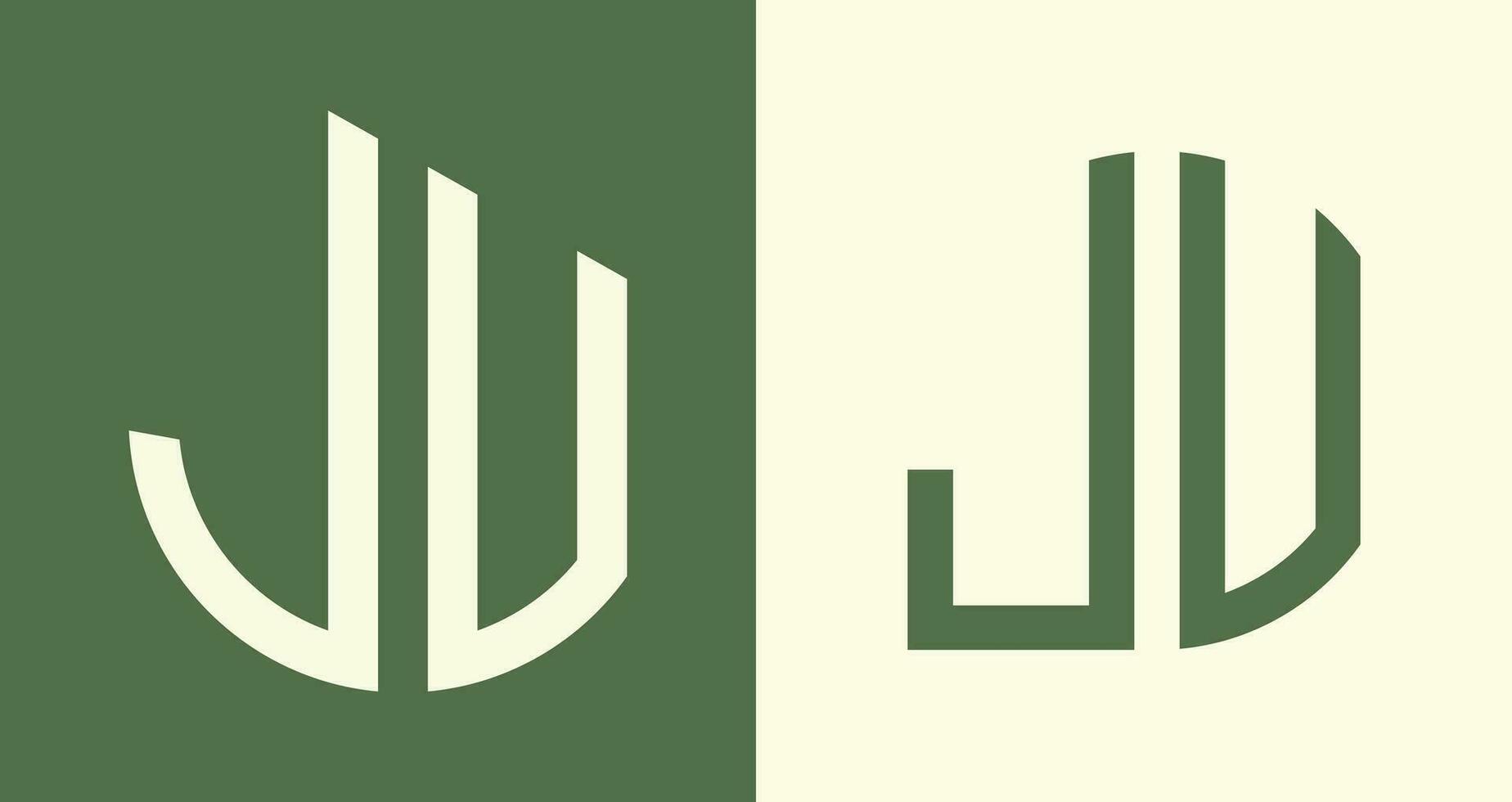 criativo simples inicial cartas jv logotipo desenhos pacote. vetor