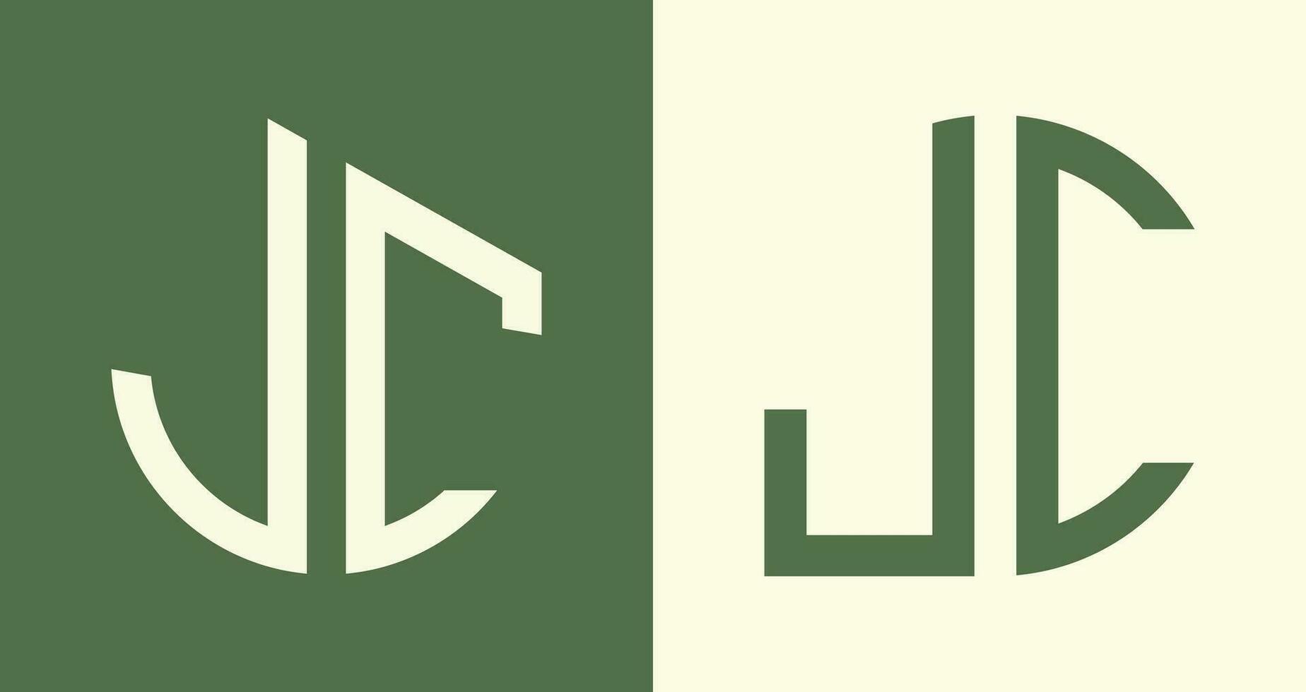 criativo simples inicial cartas jc logotipo desenhos pacote. vetor