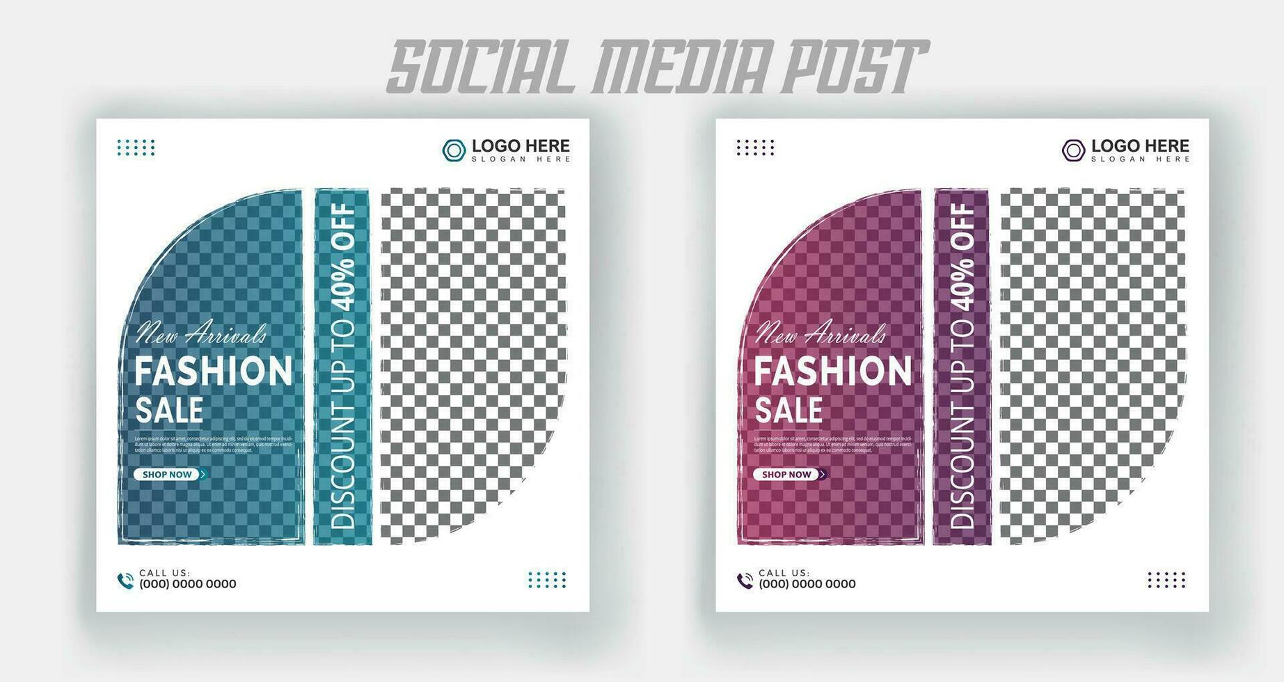 post de mídia social de venda de moda e modelo de banner da web vetor
