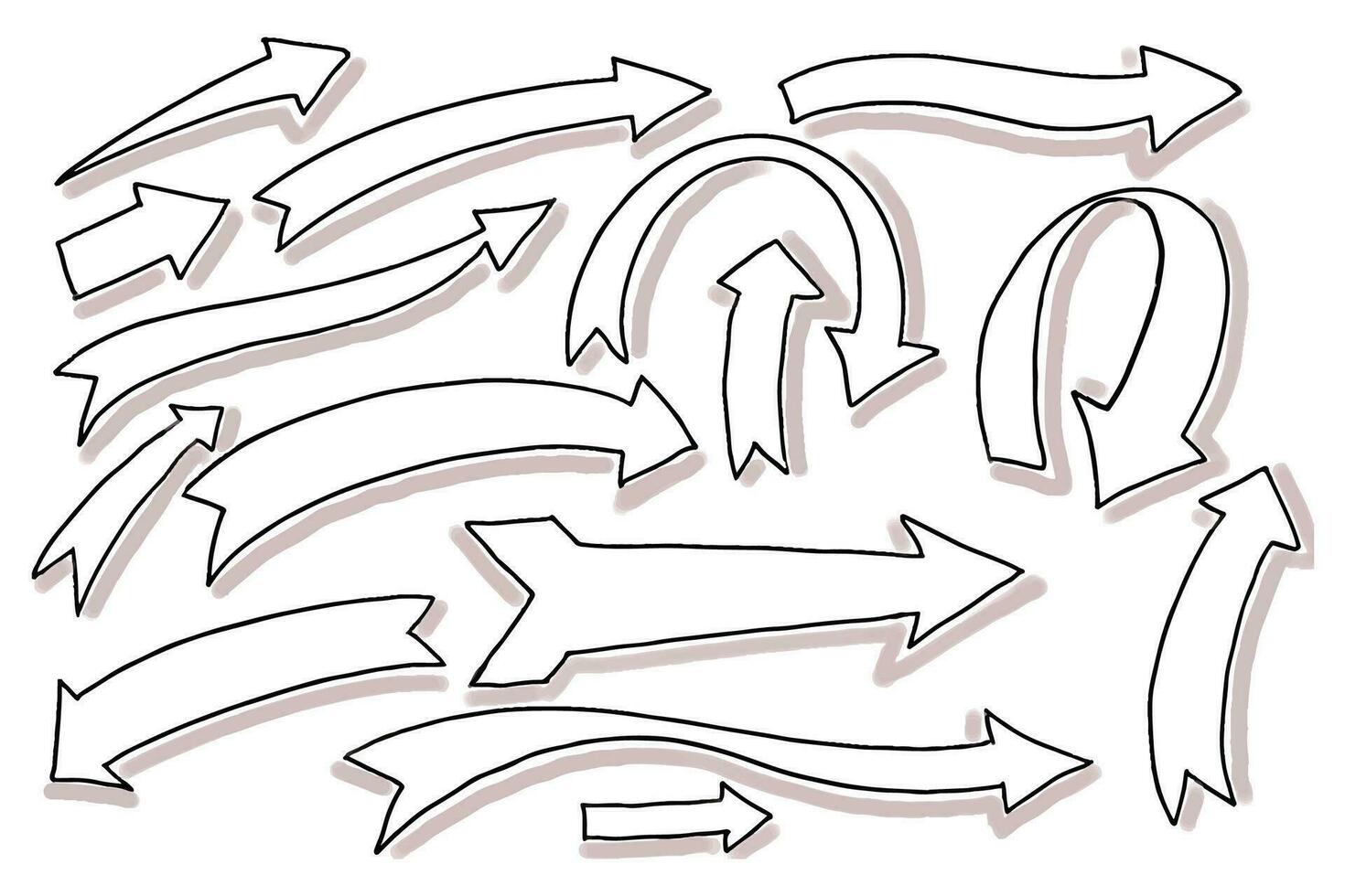 lindo mão desenhado criativo seta conjunto Projeto vetor