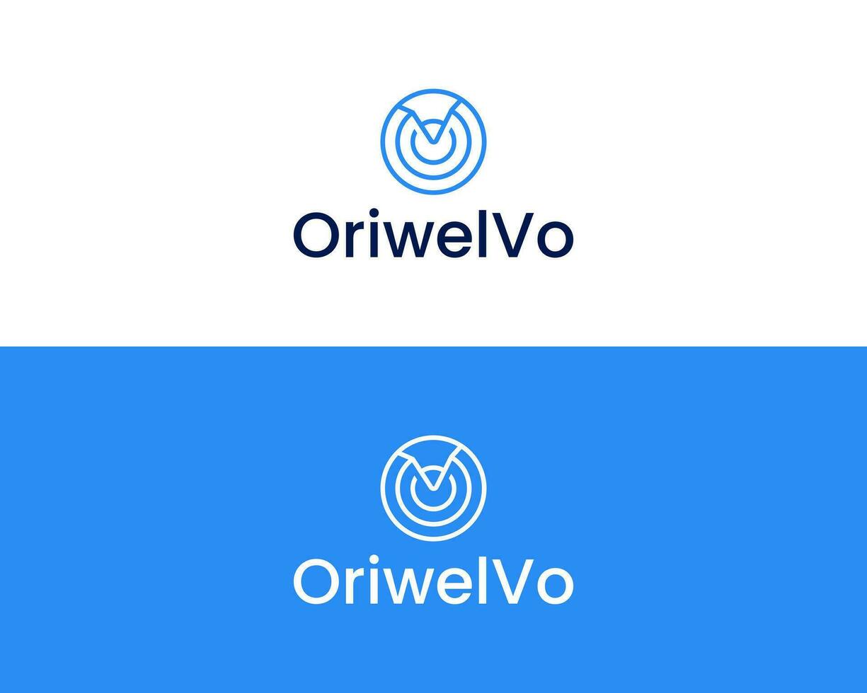 ov minimalista logotipo Projeto vetor