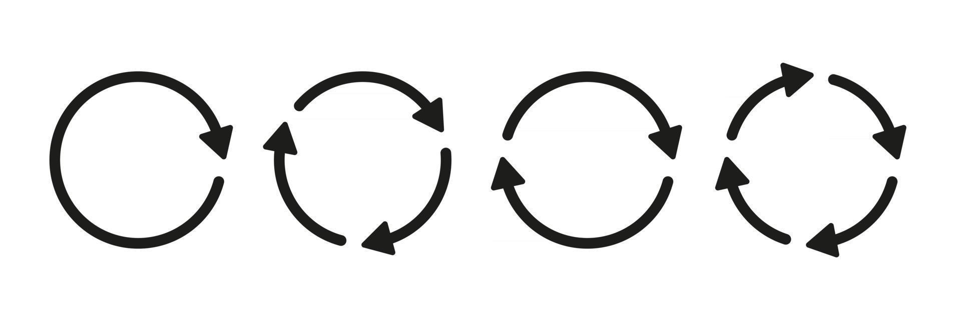 conjunto de ícones de vetor de seta circular