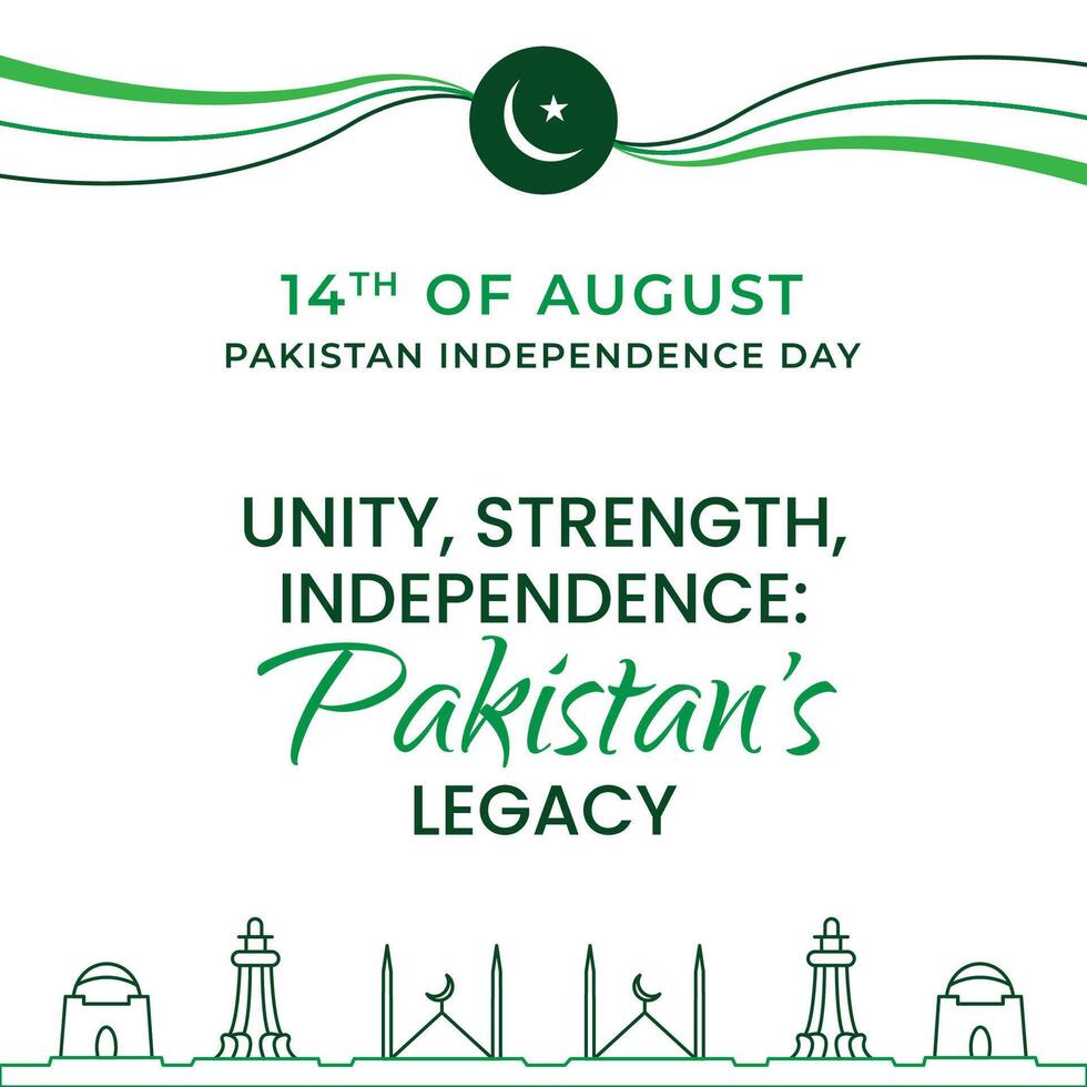Paquistão independência dia postar com Projeto vetor