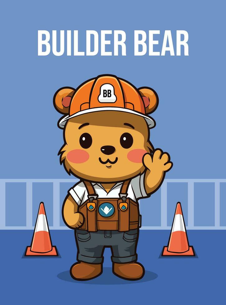 vetor ilustração, construtor urso, animal clipart