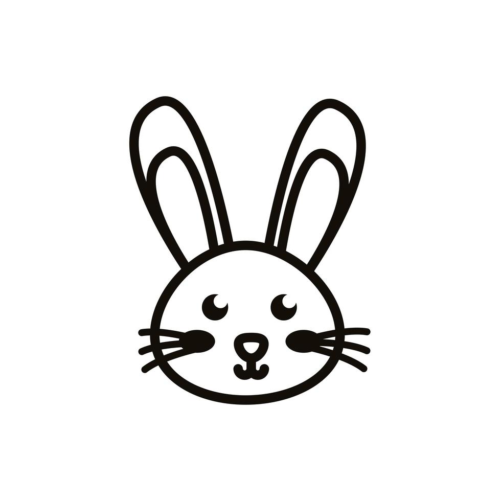 ícone de linha de Páscoa com cabeça de coelho vetor