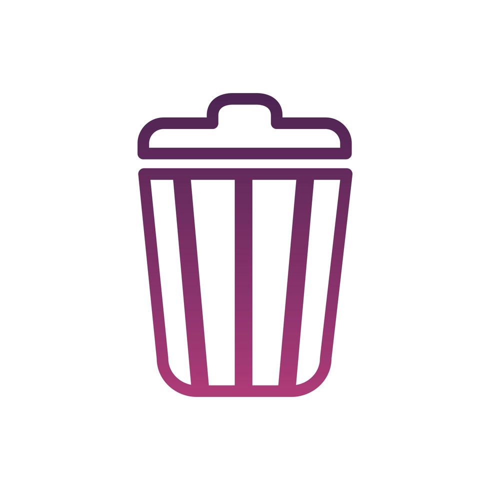 ícone de estilo de linha de lata de lixo por vetor