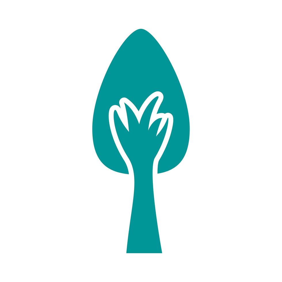 ícone de estilo de silhueta de floresta de planta de pinheiro vetor