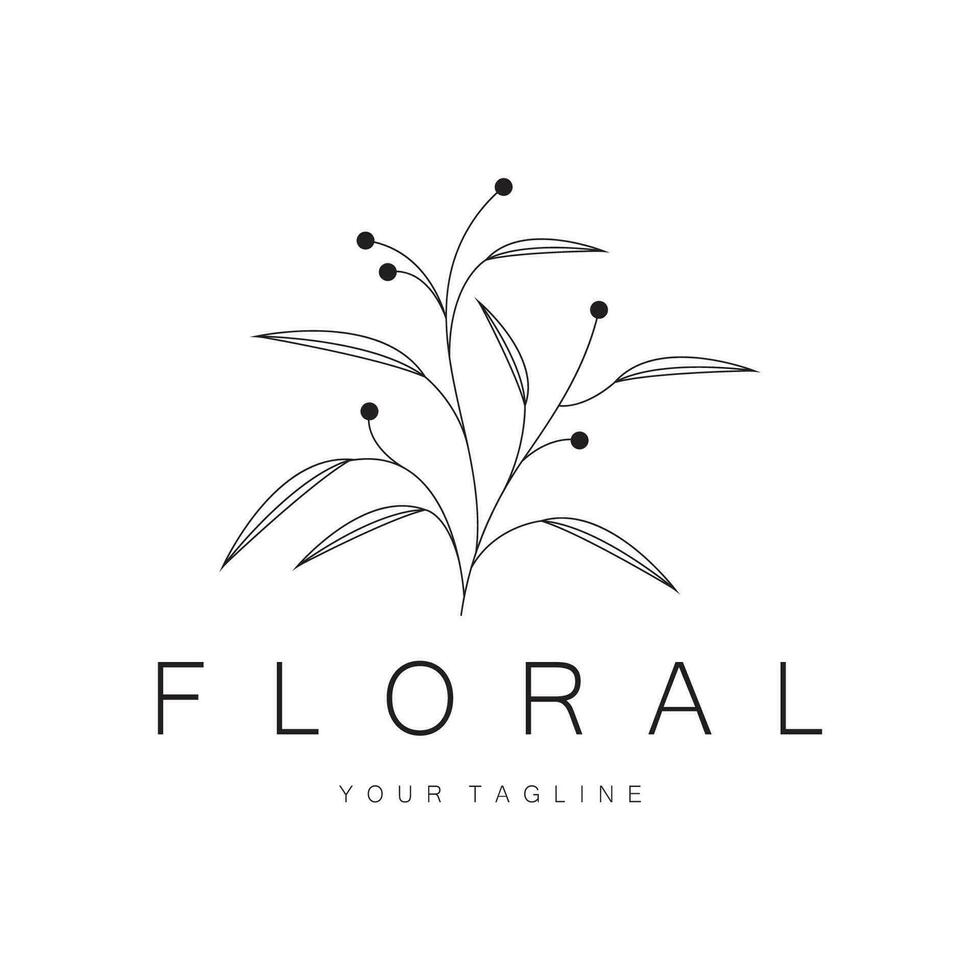 elegante floral e folha quadro. delicado botânico vetor ilustração para rótulos, spas, corporativo identidade, e Casamento convites