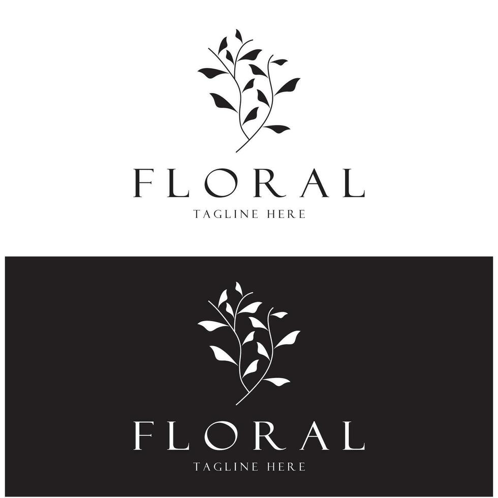 elegante floral e folha quadro. delicado botânico vetor ilustração para rótulos, spas, corporativo identidade, e Casamento convites