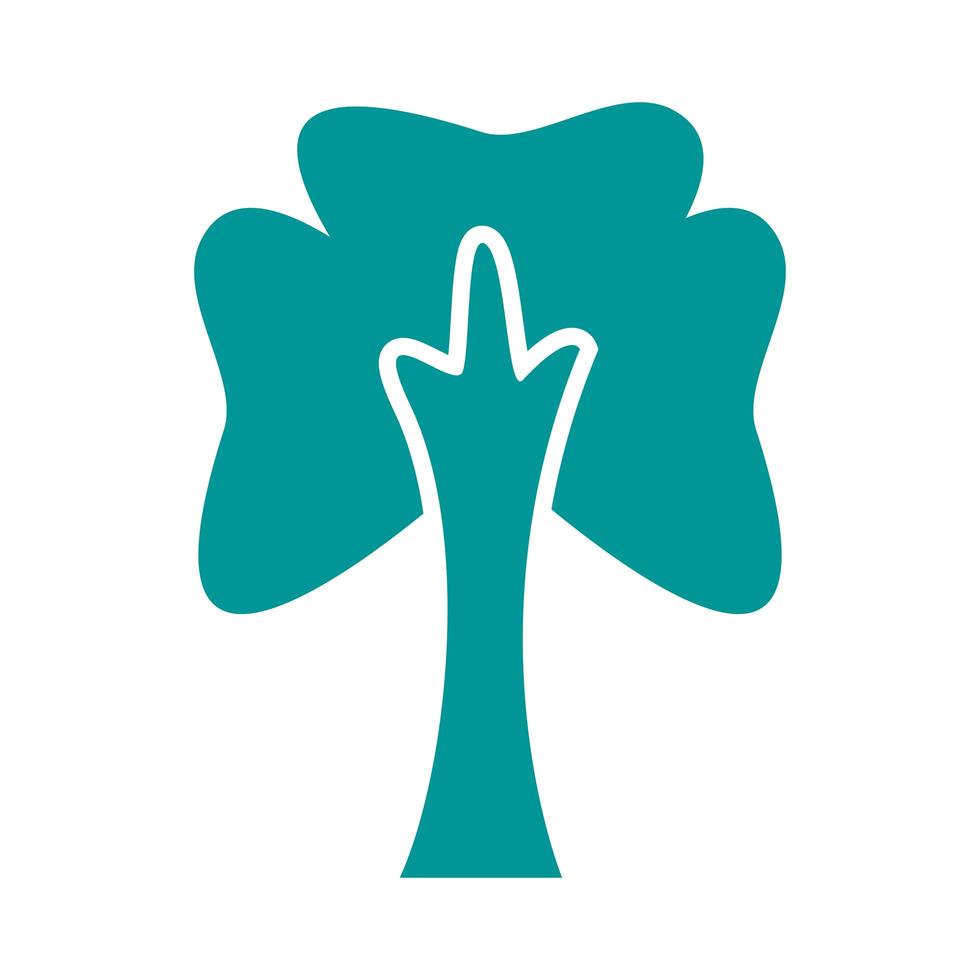 ícone de estilo de silhueta de floresta de planta de árvore vetor