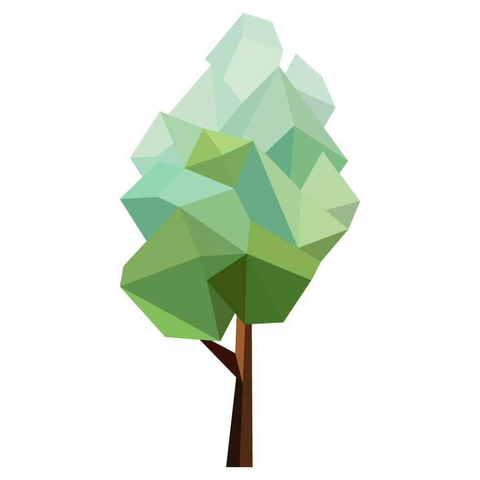 abstrato baixo poli árvore ícone isolado. geométrico floresta poligonal estilo. 3d baixo poli símbolo. estilizado eco Projeto elemento. vetor