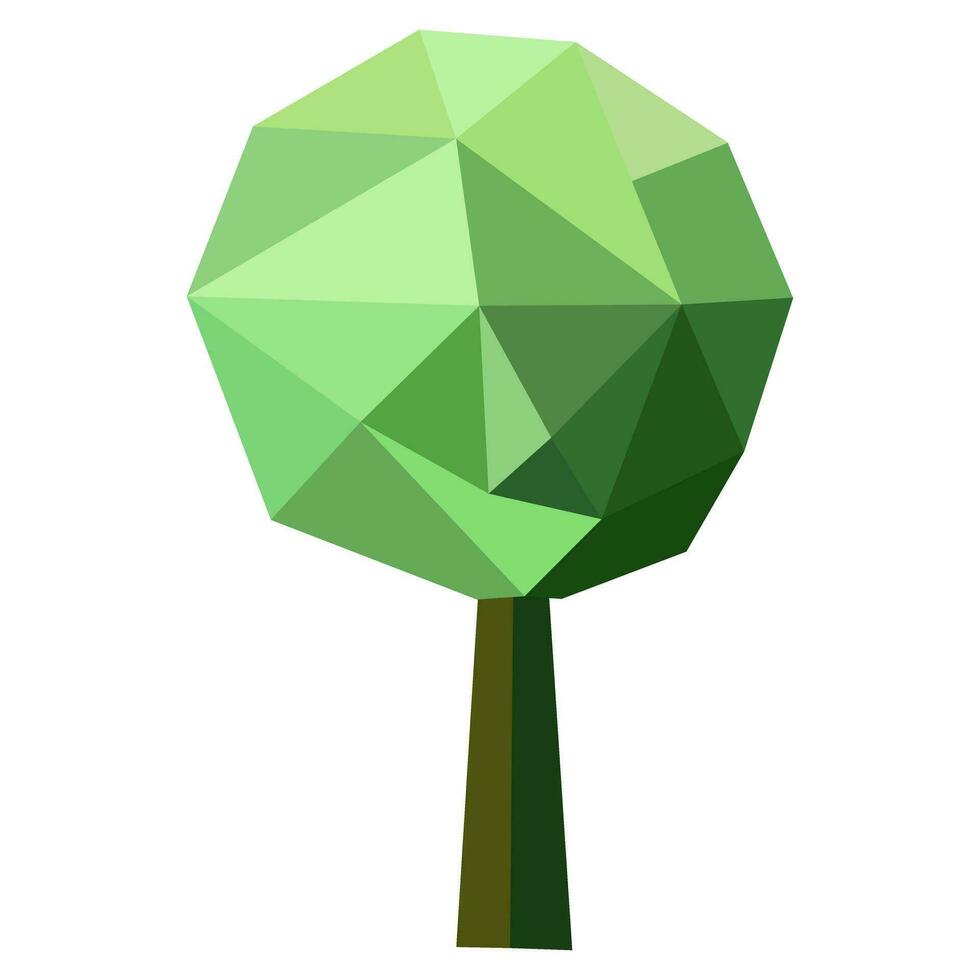 abstrato baixo poli árvore ícone isolado. geométrico floresta poligonal estilo. 3d baixo poli símbolo. estilizado eco Projeto elemento. vetor