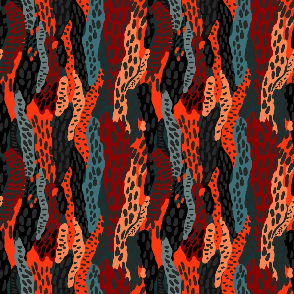 criativo engraçado texturizado leopardo pele desatado padronizar. na moda animal pele papel de parede. abstrato camuflar fundo. vetor