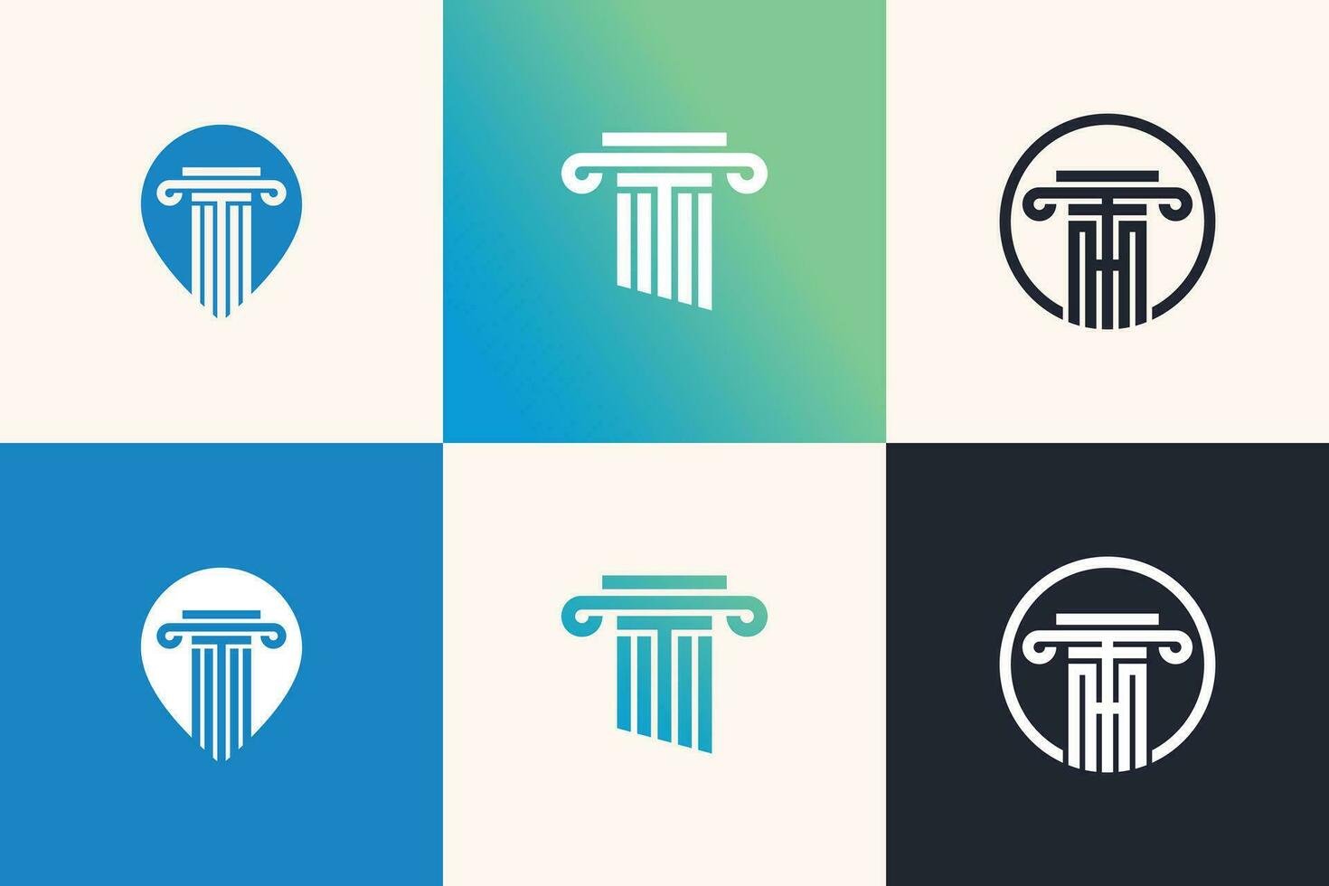 advogado logotipo coleção com criativo único Projeto vetor