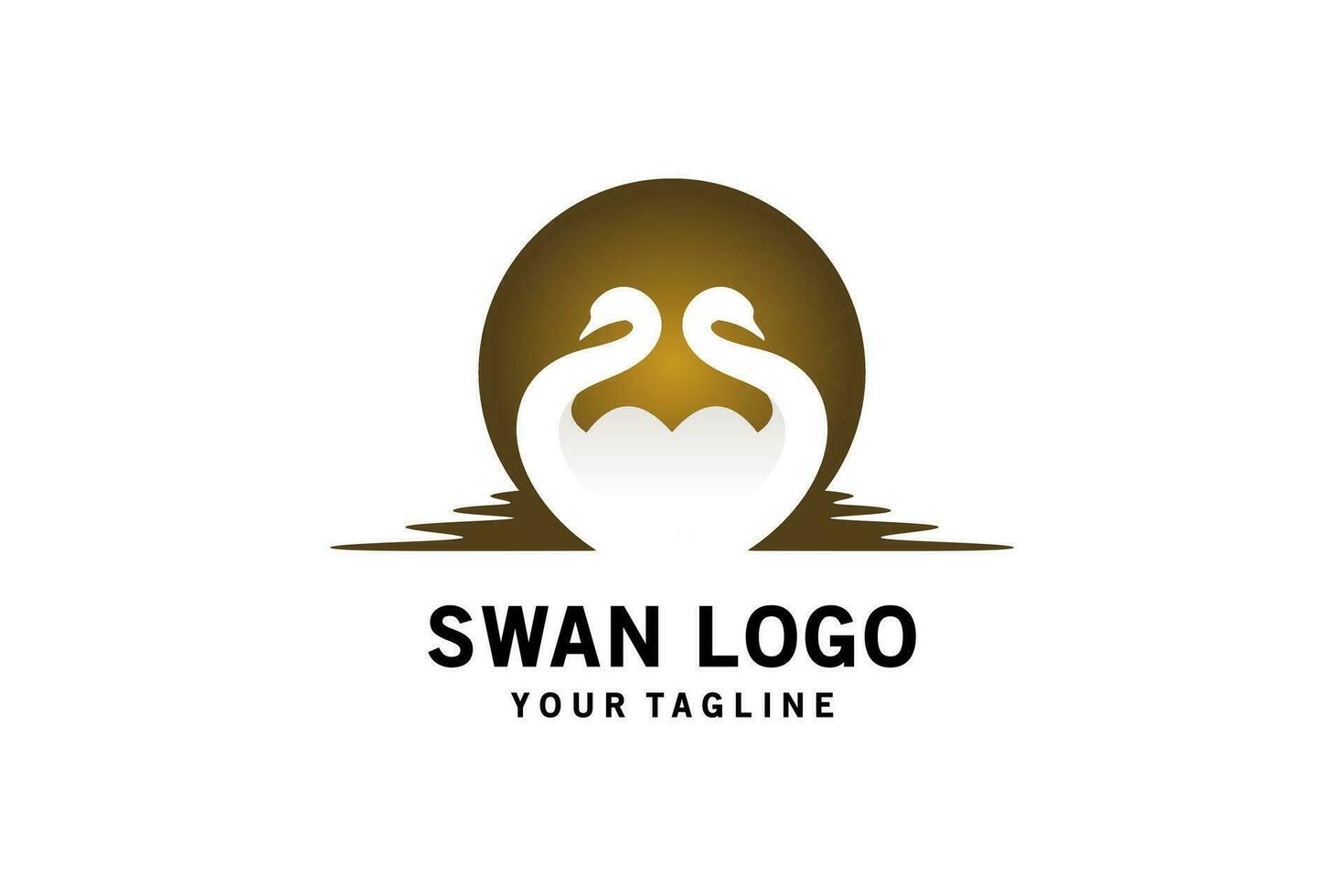 Duplo branco cisne logotipo Projeto com criativo conceito vetor