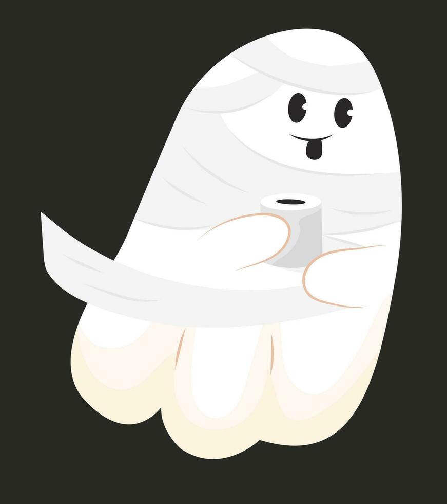 fantasma. alma, fofa fantasma moscas, mamãe, invólucro papel, mascarada, dia das Bruxas, adesivo. plano estilo, desenho animado estilo. dia das Bruxas. adesivo vôo fantasma vetor