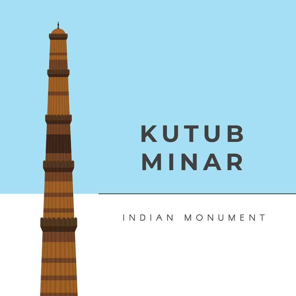 kutub menor, qutub menor, indiano monumento vetor ilustração