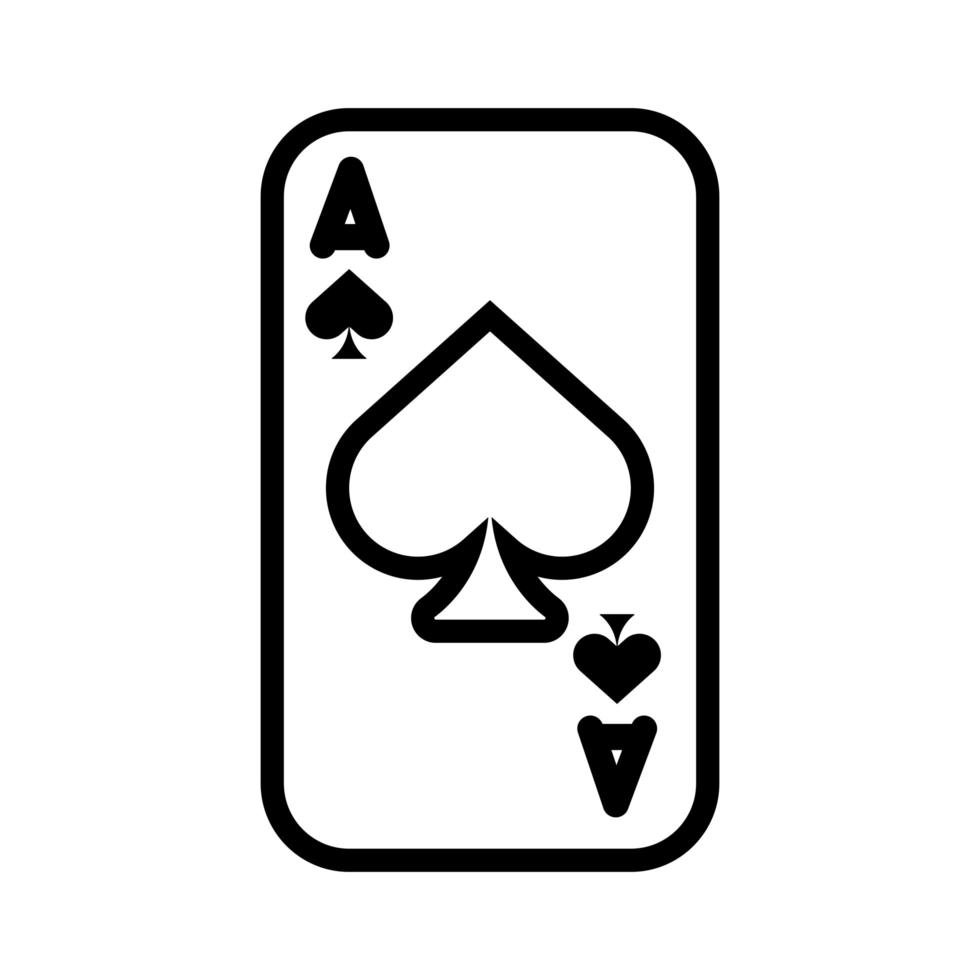 cartão de pôquer de cassino com espada vetor