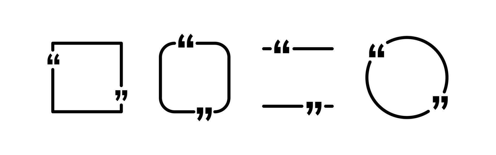 citando caixa definir. citar quadro, Armação com cotação marcas. discurso bolha para texto. vetor