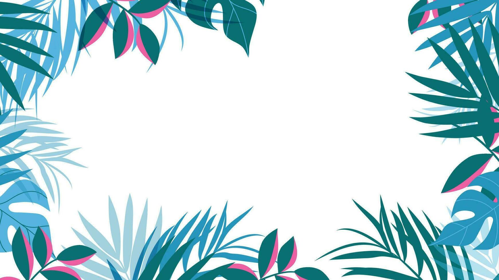 floresta tropical fundo vetor ilustração. selva plantas, monstro, Palma folhas, exótico horário de verão estilo. botânico pano de fundo Projeto para decoração, papel de parede, produtos apresentação, branding.