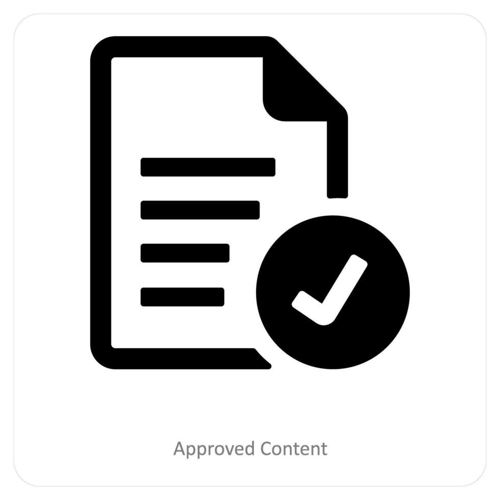 aprovado conteúdo e verificar ícone conceito vetor