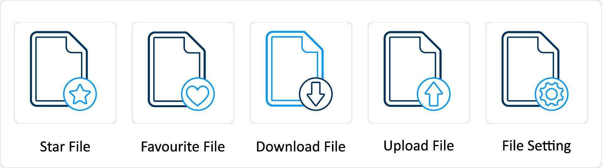 uma conjunto do 5 extra ícones Como Estrela arquivo, favorito arquivo, baixar Arquivo vetor