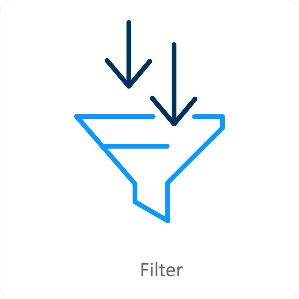 filtro e funil ícone conceito vetor