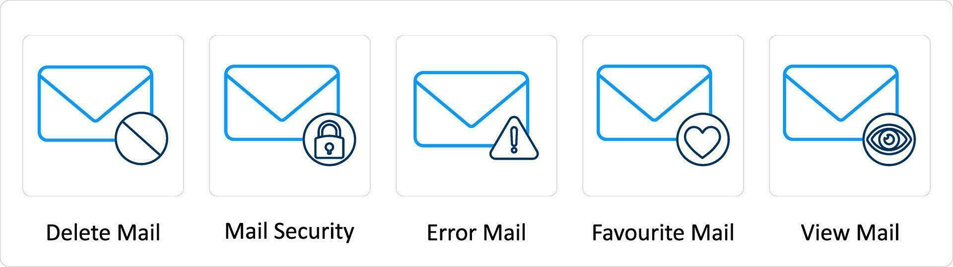 uma conjunto do 5 extra ícones Como excluir correspondência, enviar segurança, erro enviar vetor
