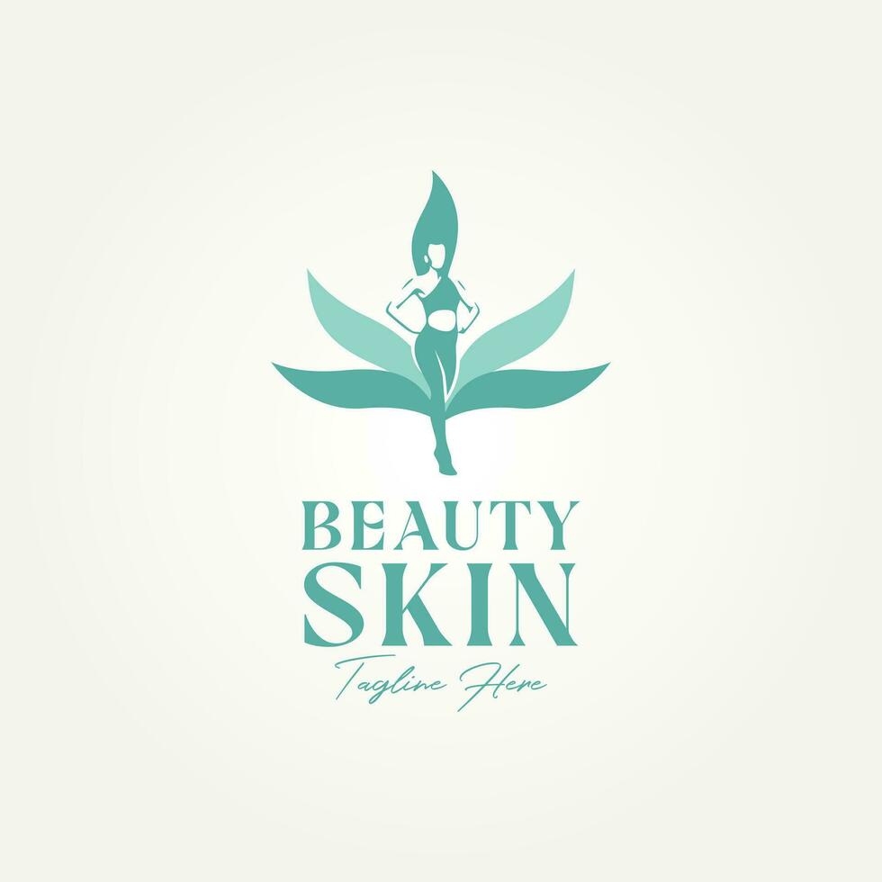 feminino beleza pele ícone logotipo modelo vetor ilustração Projeto. simples moderno spa, cosméticos, beleza salão, boutique logotipo conceito