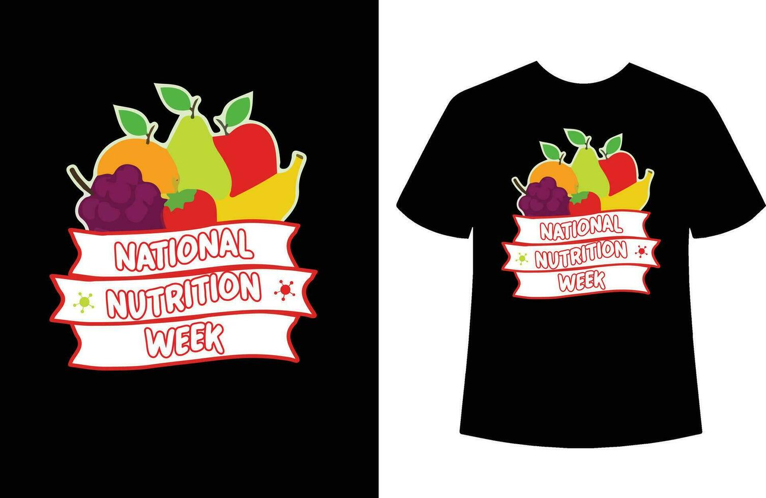 nutrição semana t camisa Projeto vetor